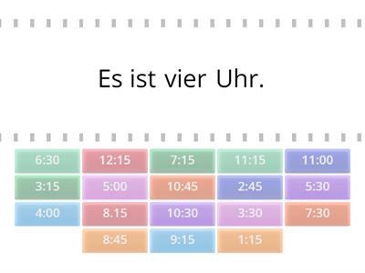 Die Uhrzeit auf Deutsch 