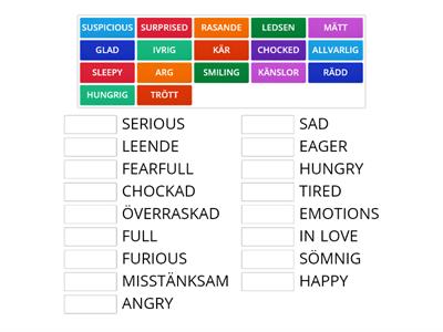 English emotions