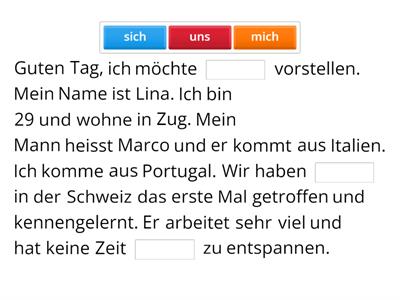 `Refelexive Verben & Personalpronomen in Akkusativ - A2