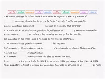 Repaso de vocabulario SP6