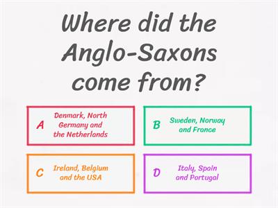Anglo-Saxons and Vikings End of Topic Quiz