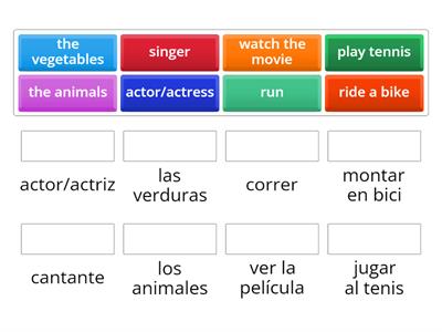 la lista de vocabulario 