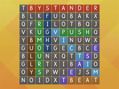 BULLYING wordsearch