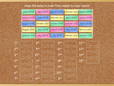 Date order - Level 2: Months and Years