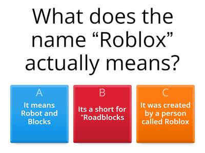 Roblox quiz