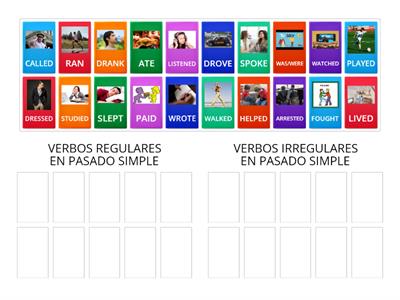 VERBOS REGULARES E IRREGULARES EN PASADO SIMPLE