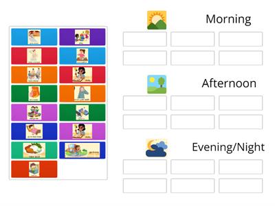 Morning afternoon evening night - Recursos de ensino