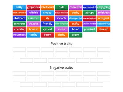 Personality adjectives - group