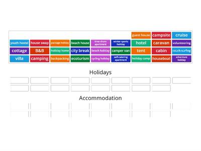 Ex. 2 - Solutions Upper-Int - Unit 4 Vocab. Holidays and  Accommodation