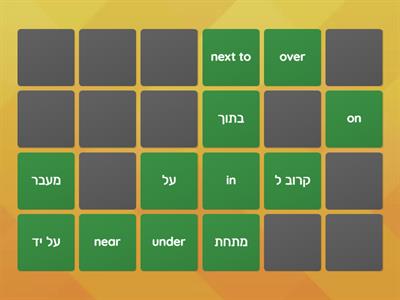 PREPOSITIONS ENGLISH HEBREW WORDS