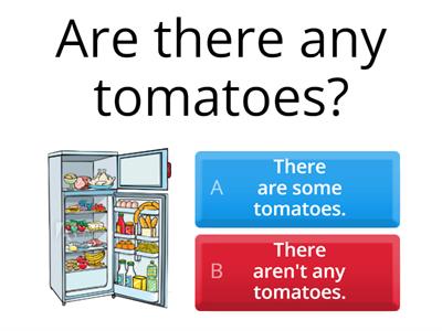  What's in the fridge? ( some, any, a/an)