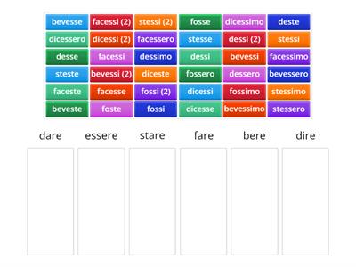 Verbi irregolari: congiuntivo imperfetto