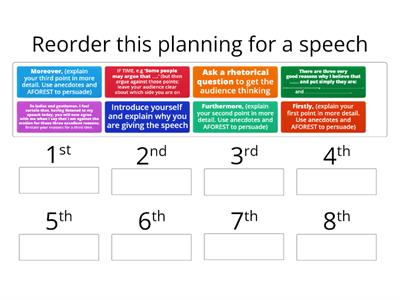 Planning a general speech (to give to a class)