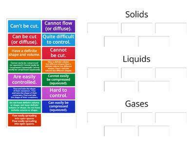 Properties of solids, liquids and gases Year 4