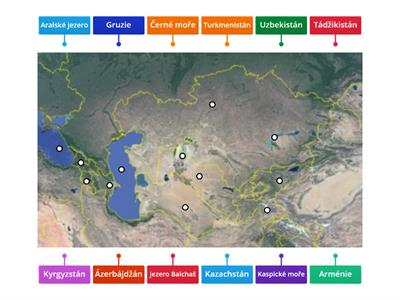 Střední Asie a Zakavkazsko - orientace na mapě