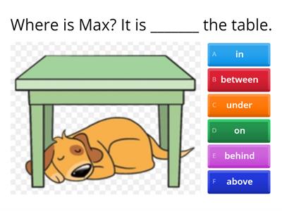 Prepositions of place 