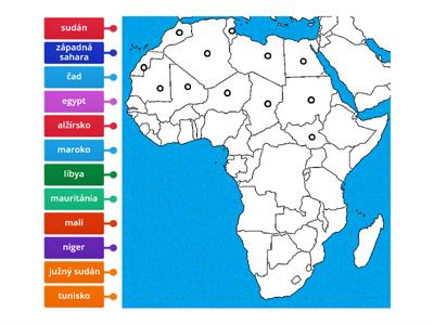 severná afrika - slepá mapa