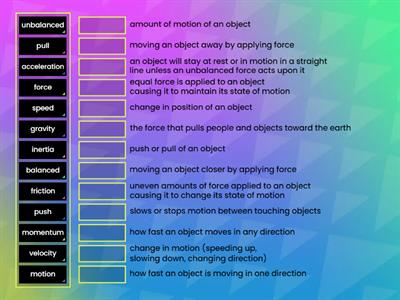 Force and Motion Vocab