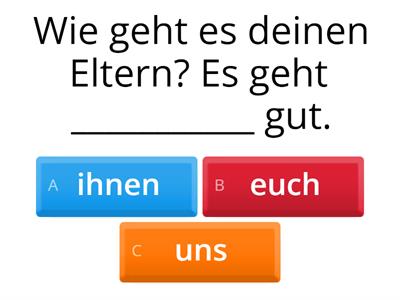 Personalpronomen im Akkusativ und Dativ