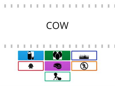 Matching Game - What Farm Animals give us and how they help us