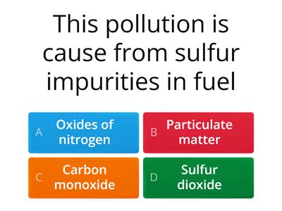 Pollution from fuels plenary MCQ