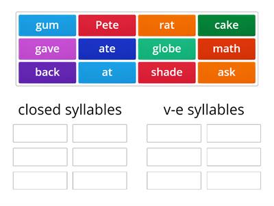 Closed and v-e syllables