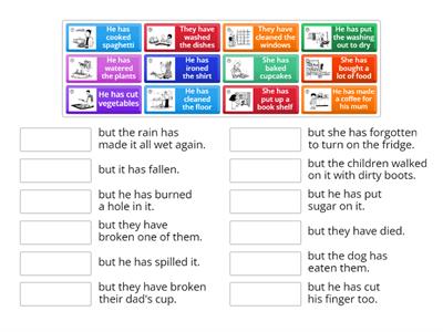 present perfect - home accidents matching