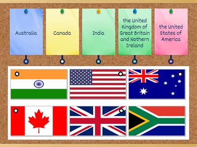 English Speaking Countries - Flag Labels