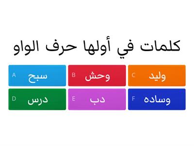 نشاط حرف الواو - موارد تعليمية