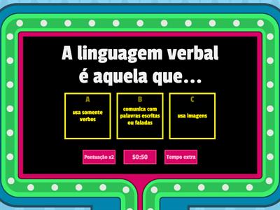 Quiz sobre linguagem verbal e não-verbal 