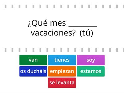 Preguntas en Presente de Indicativo - Español