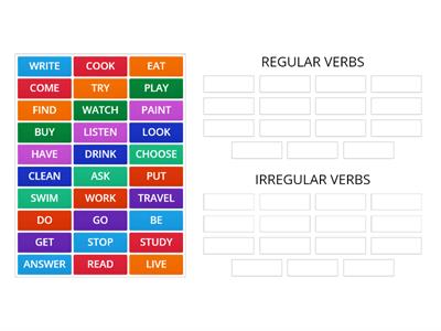 PAST SIMPLE regular or irregular verbs