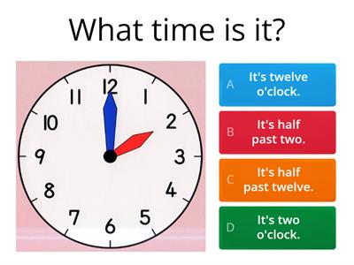TELLING THE TIME (HALF PAST AND O'CLOCK) 