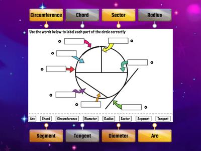 Parts of Circles Diagram