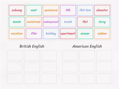 British and American English (vocab.) - 1