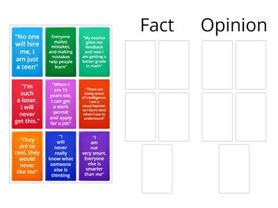 Checking My Thoughts - Facts versus Opinion