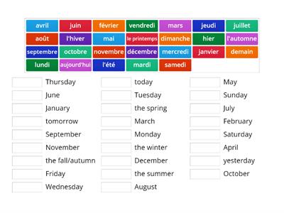 S1 French: days, months & seasons