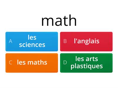 French School Subjects (Les matières scolaires)
