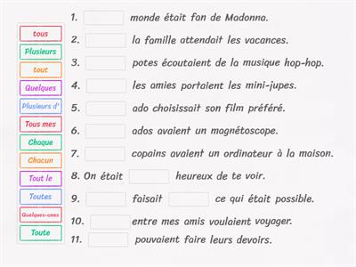 L'Adomania A2 unité 2.2 les adjectifs et les pronoms indéfinis