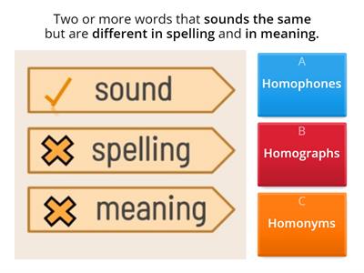 English 3: Homonyms, Homophones, Homographs