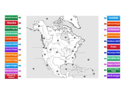 Észak-Amerika határai,  tájai, topográfiai fogalmai