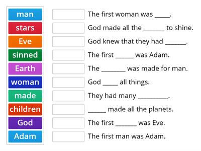 God's Plan Chapter 1 Match up