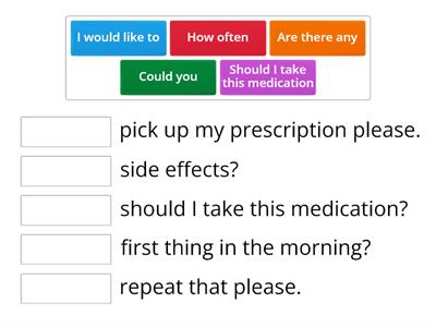 Questions from a customer at the pharmacy.