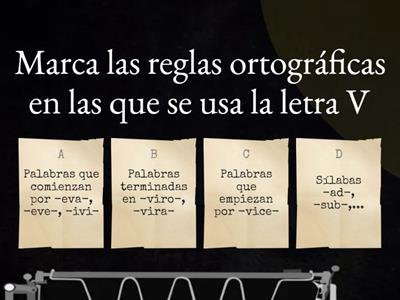 Primer test sobre reglas gramaticales: a-j y acentos.