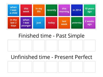 Present Perfect vs Past Simple TIME WORDS -- TEC