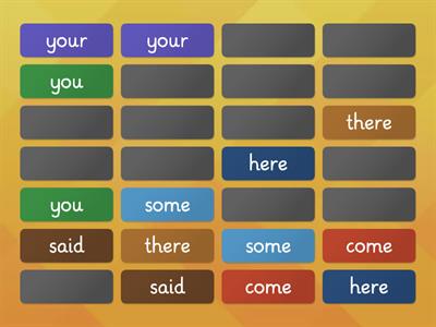 Tricky words Jolly Phonics - yellow group