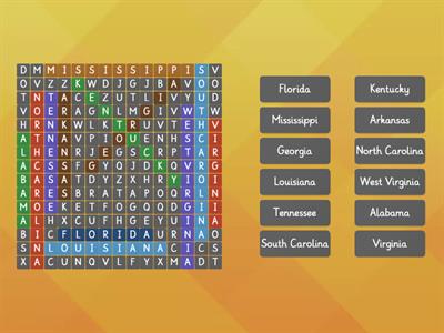 Southeast Word Search