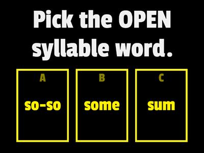 Syllable/Vowels