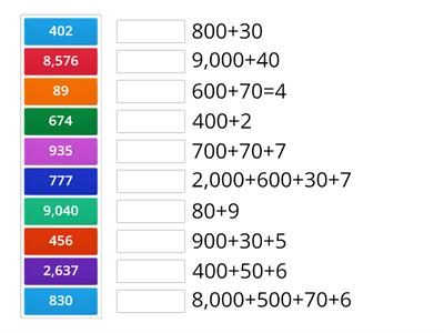 Math Standard & Expanded Numbers