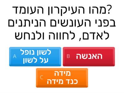 עבודה בתנ"ך בראשית ג 